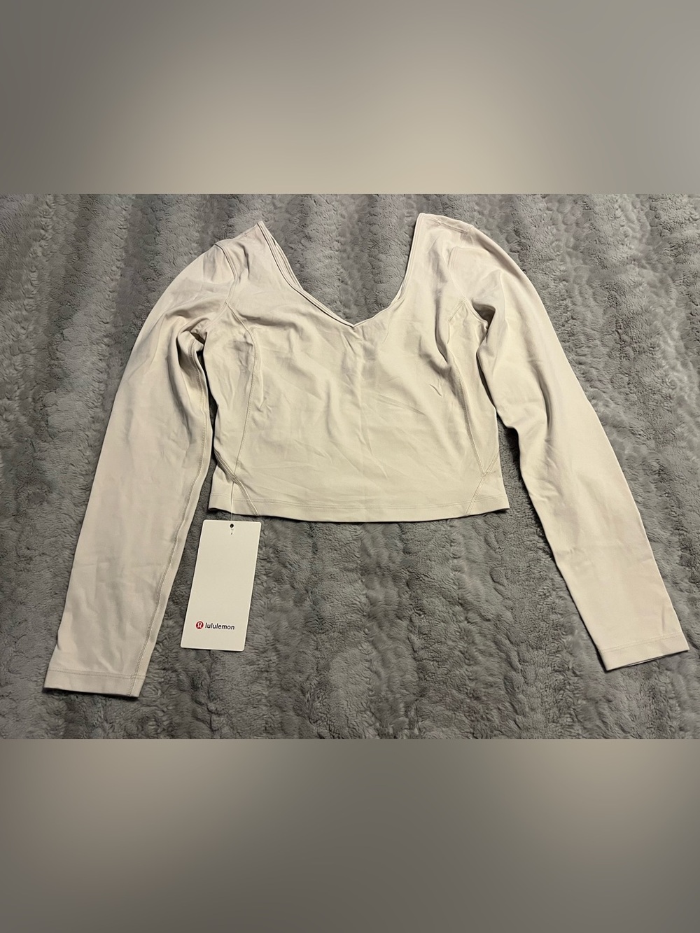 lululemon Align Long Sleeve V-Neck Cropped Top — Cream